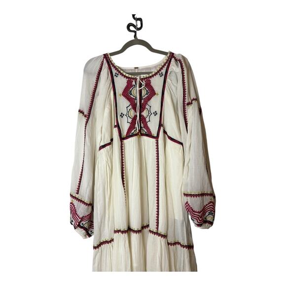 Free People Sweet Escape Midi Dress Embroidered Boho Cottage Western Hippie M - Picture 15 of 15